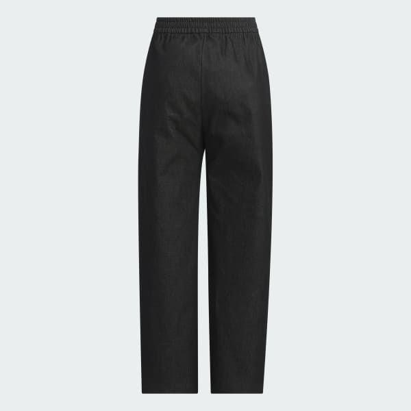 ブラック ガールズ ストレッチ デニム ルーズフィット ワイドパンツ キッズ