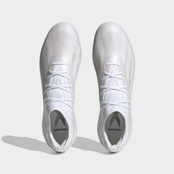 adidasサッカースパイク　クレイジーファストF G ホワイト　GY7418 アディダス エックス クレイジーファスト.1 FG GY7418 (サッカー