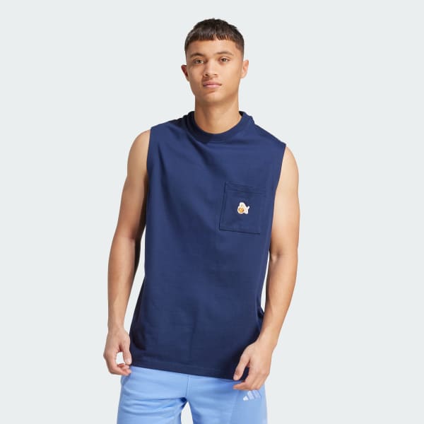 Blue Dog Hoop Patch Graphic Tank Top
