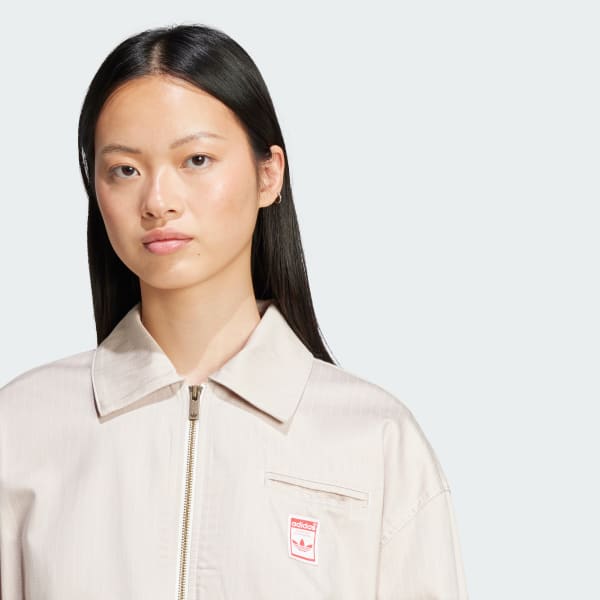 adidas 総柄 ロゴプリント ジップデザイン ポリエステル セットアップ アディダス 総柄プリント クロップド ジップジャケット