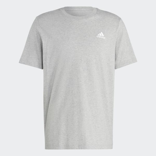 Grijs Essentials Single Jersey Geborduurd Small Logo T-shirt