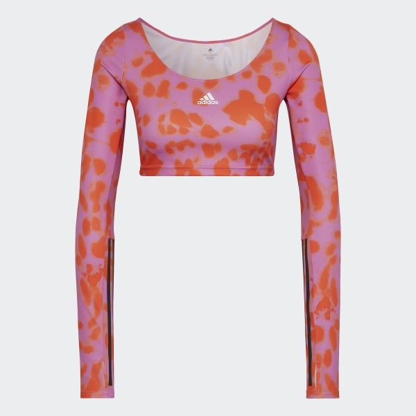 nachová Crop top Hyperglam Cut 3-Stripes Long Sleeve CE474