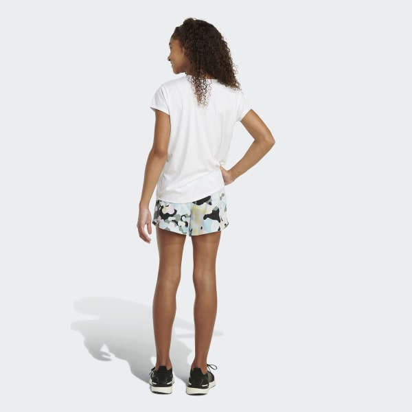 White Allover Print Woven Shorts