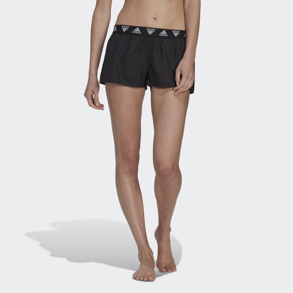 Schwarz Branded Beach Shorts