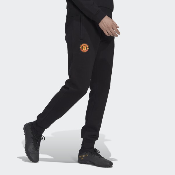 Svart Manchester United Essentials Trefoil Tracksuit Bottoms BV885