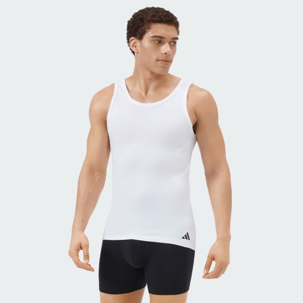 Weiss Active Flex Tanktop-Unterwäsche aus Baumwolle, 2 Stück