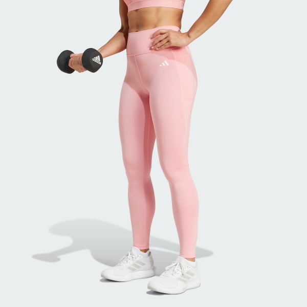 Pink Optime Essentials Stash Pocket Full-Length Leggings