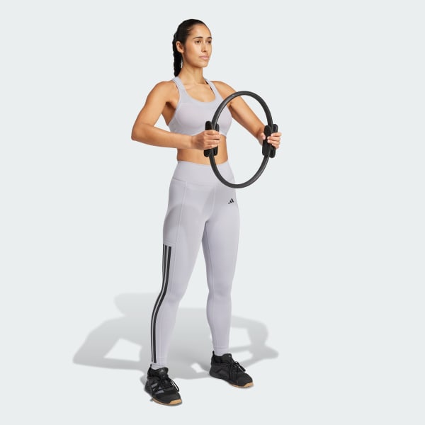 Szary Legginsy Optime 3-Stripes Full-Length