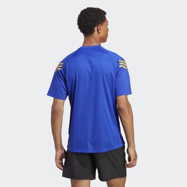 Blau Train Icons 3-Streifen Training T-Shirt