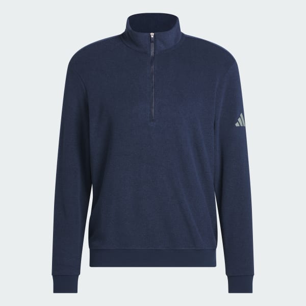 adidas Ultimate365 Terry Cloth Quarter-Zip Pullover - Blue