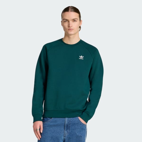 Green ESSENTIAL REGULAR FLEECE CREWNECK Sweatshirt