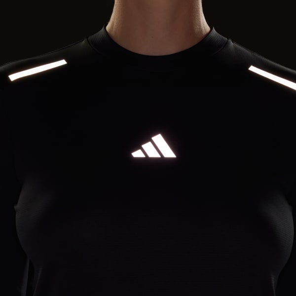 adidas Ultimate Running Reflective Long Sleeve Tee Black