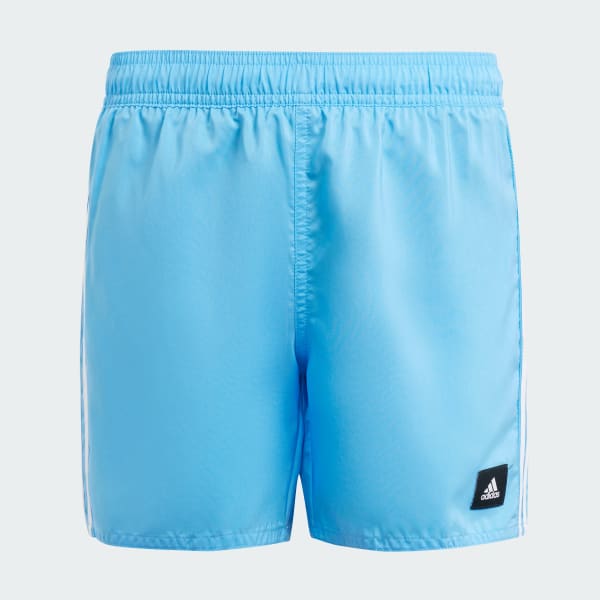 White adidas shorts with blue stripes on sale