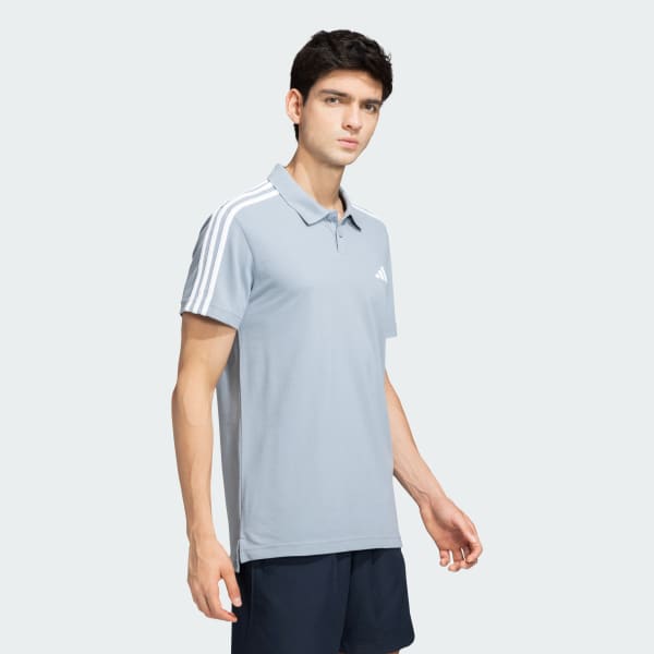 Grey 3-Stripes Polo Tee