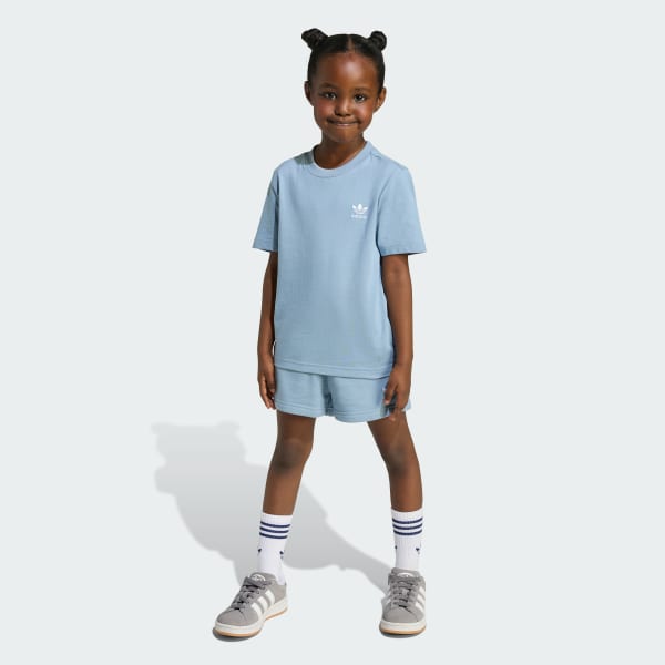 Blau Kids Shorts und T-Shirt Set