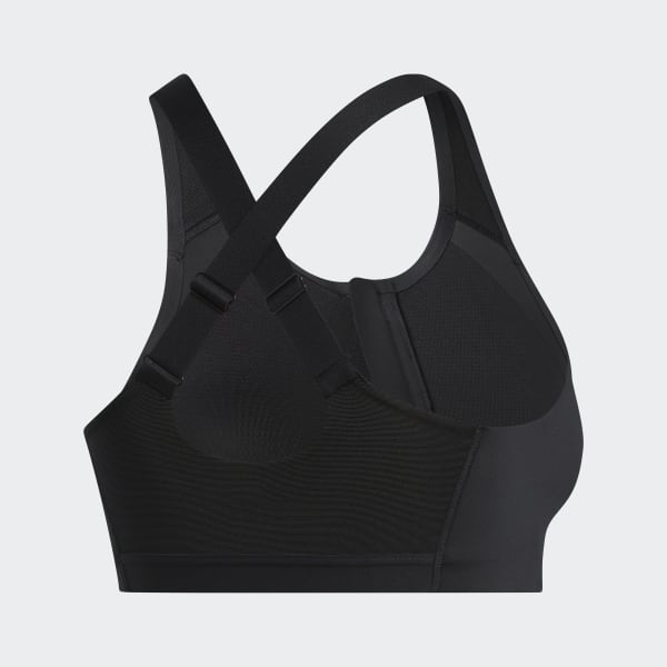 NEW adidas Training Women's Ultimate Bra Black Front Zip 30D (FJ7283) ULT  BRA