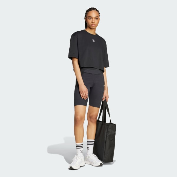 Black Essentials Crop Tee