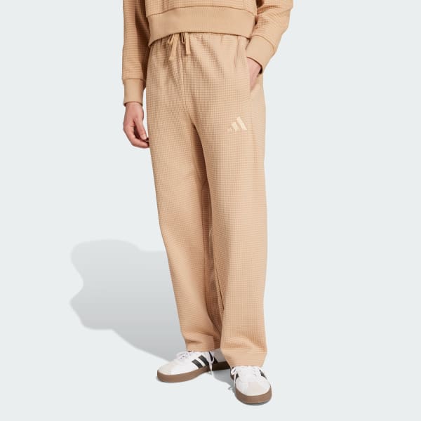 Brown ALL SZN Waffle Knit Open Hem Pants