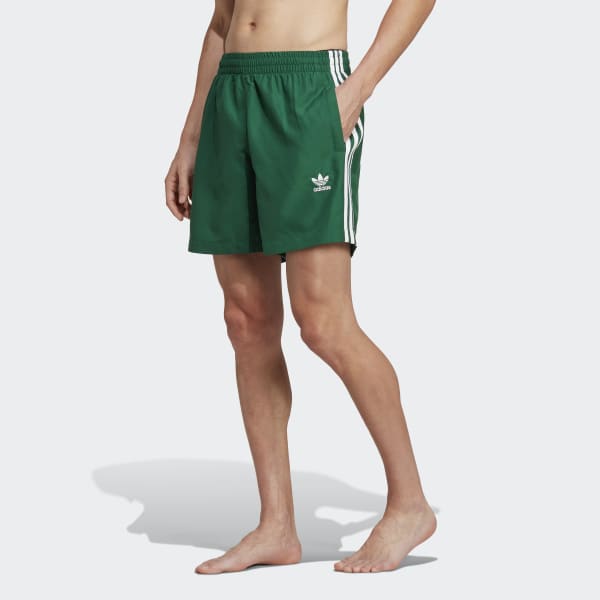adidas Adicolor 3-Stripes Swim Shorts - Green | Men's Swim | adidas US