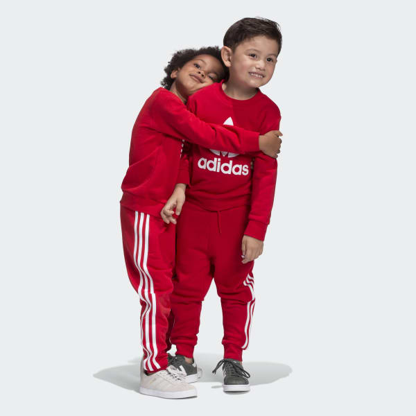 adidas Kids' Crew Sweatshirt Set in Red 