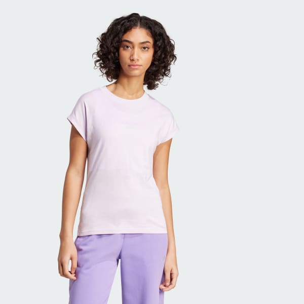Pourpre T-shirt coton Essentials Linear