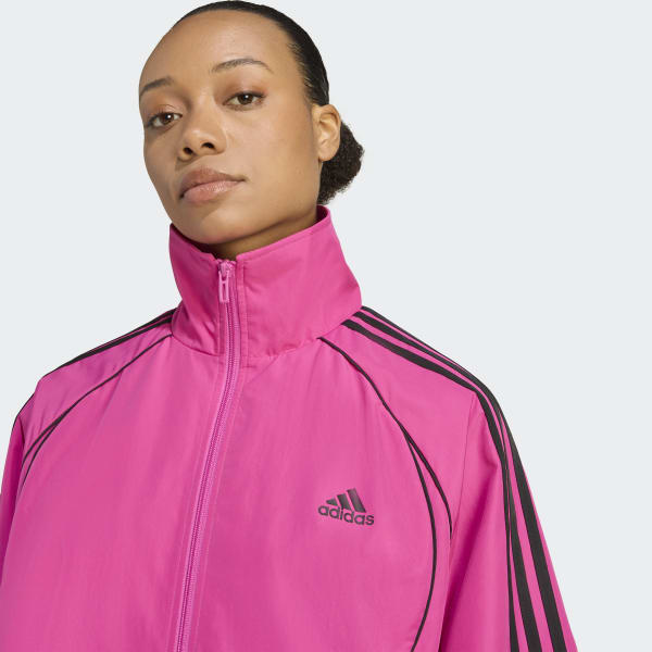 adidas Teamgeist Adicolor Oversized Woven Track Top - Pink | Free