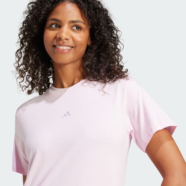 adidas Essentials Small Logo Cotton Tee - Pink | Free