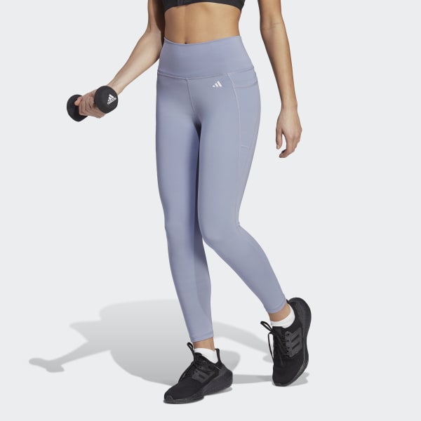 Fioletowy Optime Stash Pocket High-Waisted 7/8 Leggings