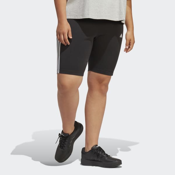 Schwarz Essentials 3-Streifen kurze Tight