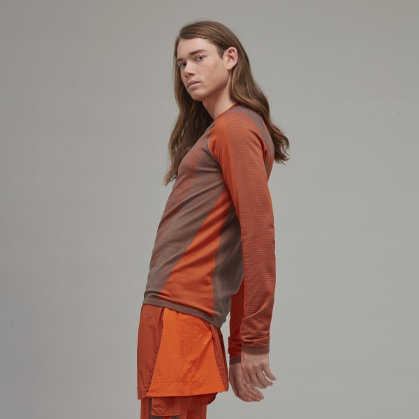 Brown Y-3 Classic Knit Base Layer Long Sleeve Tee CC075