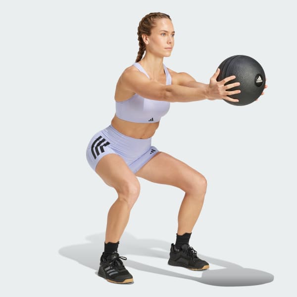 Purple Optimé 3-Stripes 1/4 Short Leggings