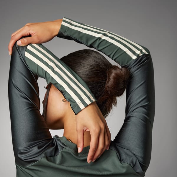 Gri Hyperglam Shine Training Crop Uzun Kollu Üst