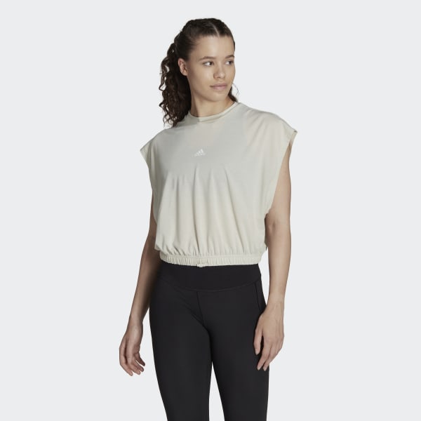 Beige Hyperglam Sleeveless T-shirt N8933
