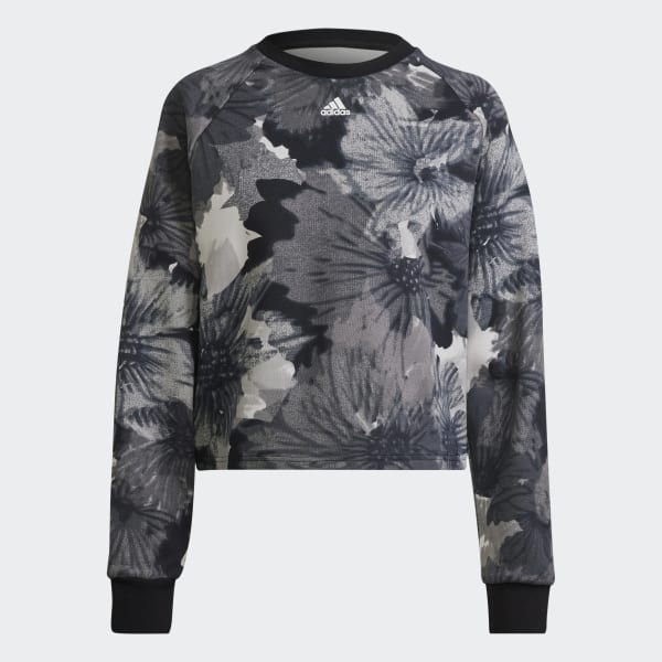 Black Allover Print Sweatshirt SH871
