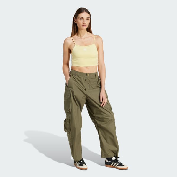 Mau-vang Áo Bra Top 3 Sọc Adicolor