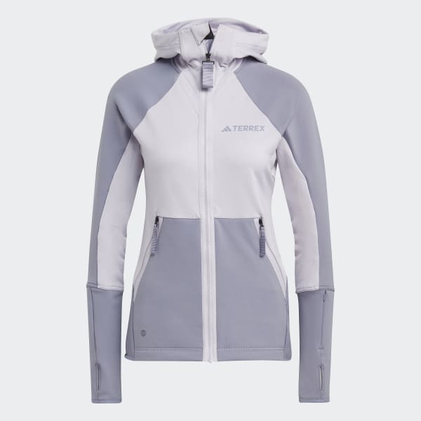 Purple Terrex Tech Flooce Hooded Hiking Fleece Jacket