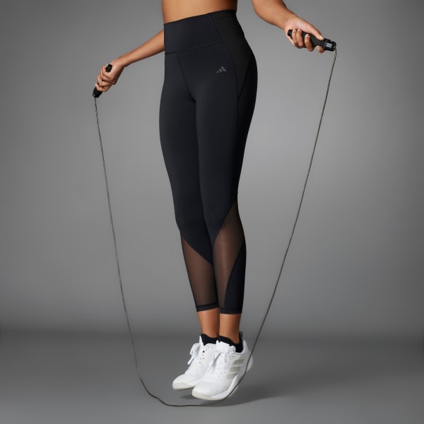 Negro Mallas 7/8 de Entrenamiento HIIT Tailored Corte Alto