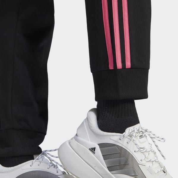 adidas Primegreen Essentials Warm-Up Slim Tapered 3-Stripes Track Pants -  Black