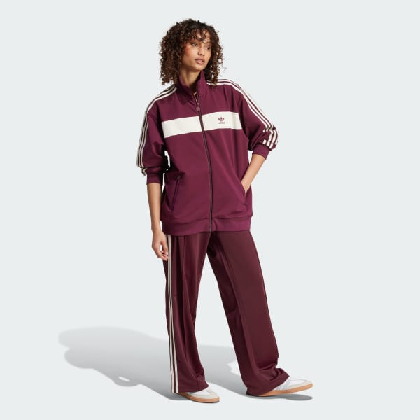 Burgundy Colorblock Track Top
