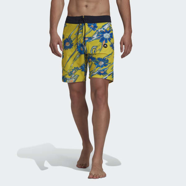 Żolty Positivisea Classic Length Graphic Board Shorts CC717