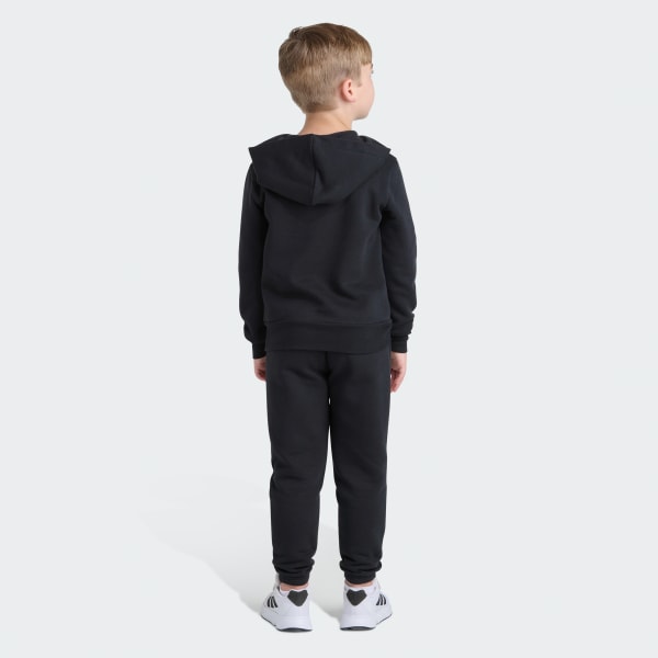 Black 2-Piece Long Sleeve Fleece Pullover & Jogger Set