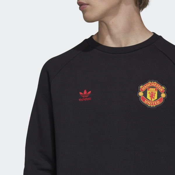 Black Manchester United Essentials Trefoil Sweatshirt BV887