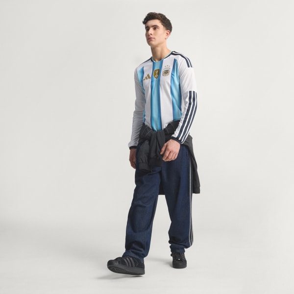 Weiss Argentinien 26 Authentic langärmeliges Heimtrikot