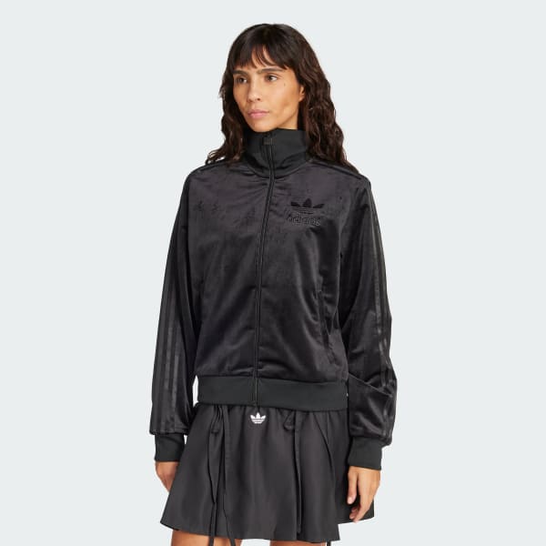 Schwarz Adicolor Velour Originals Jacke