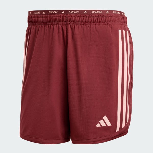 Burgundy Own the Run 3-Stripes Shorts