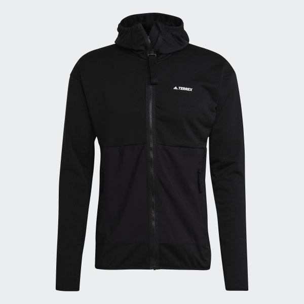 adidas TERREX Fleece Light Hooded Hiking Jacket - Black Hiking | adidas