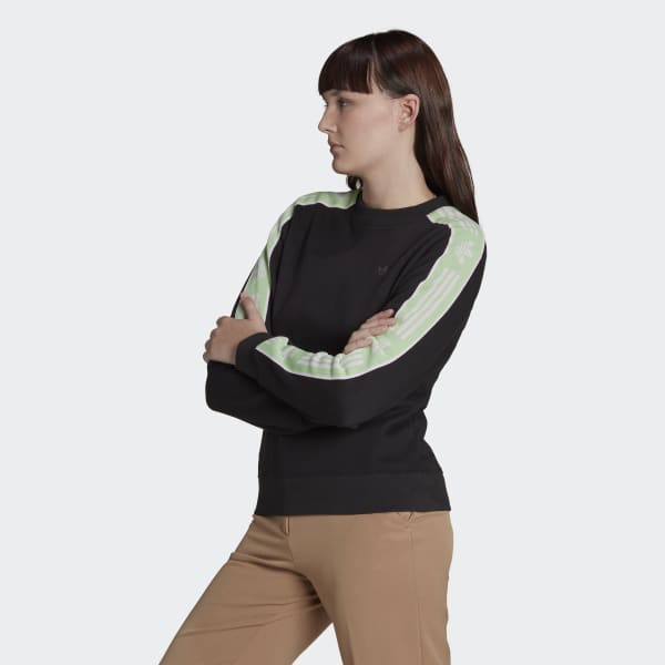 สีดำ เสื้อสเวตเตอร์แต่งดีเทลเทปผ้า