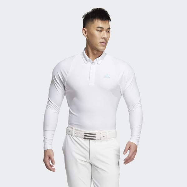White 스트레치 긴팔 폴로 셔츠