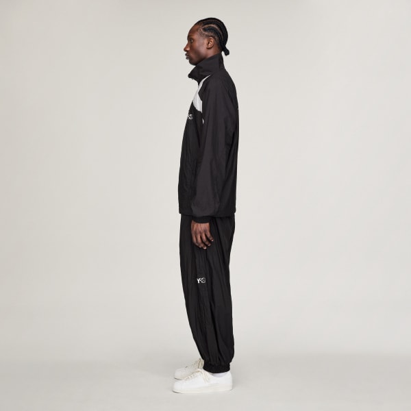 สีดำ เสื้อเชลล์แจ็คเก็ตผ้าไนลอน Y-3 RAW EDGE 3 STRIPES