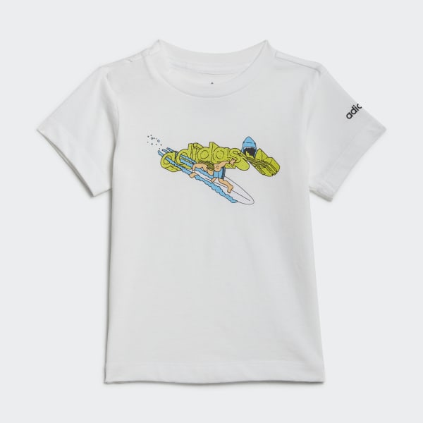 White Graphic Stoked Beach T-Shirt TV220